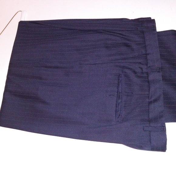 Hart Schaffner Marx Suit Mens 2 Piece 41R Black Pinstripe Long Sleeve Pleated Fr - Picture 12 of 16